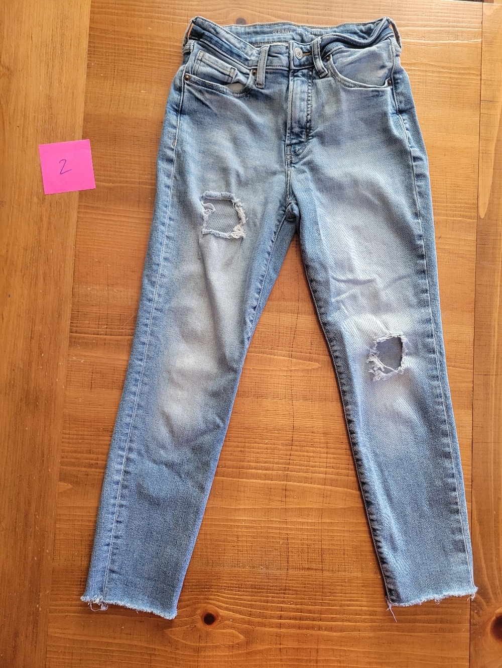 Old Navy High Rise OG Straight Jeans Size 2 Inseam 25 In Secret Smooth Pockets
